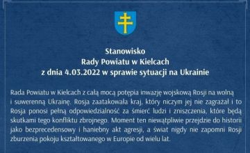 Stanowisko Rady Powiatu w Kielcach w sprawie sytuacji na Ukrainie